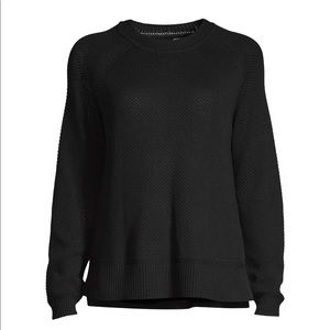 Time and Tru Black Seed Stitch Pullover Sweater